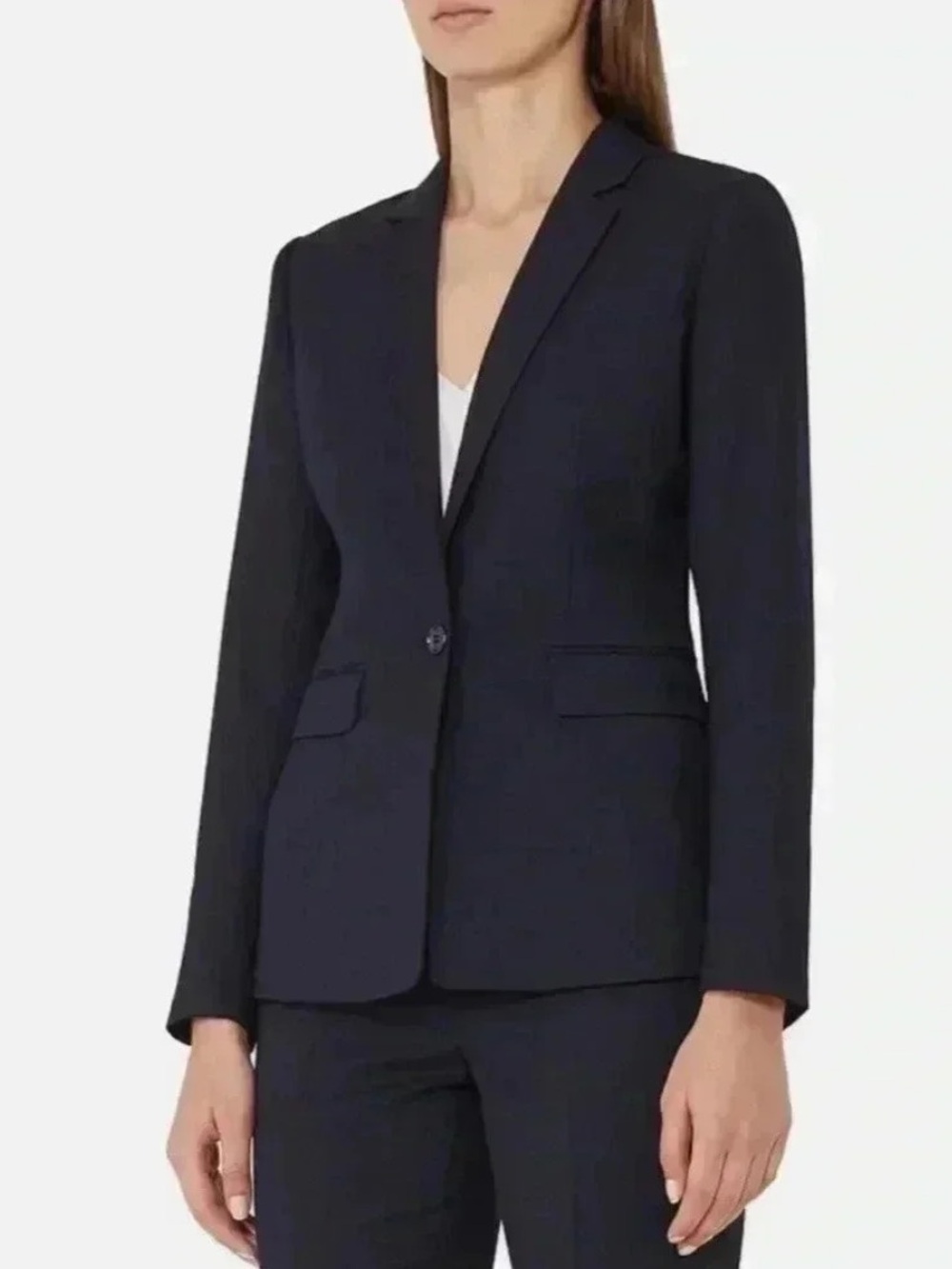 Reiss Faulkner Wool Blend Jacket in Navy W2440 Sz 2